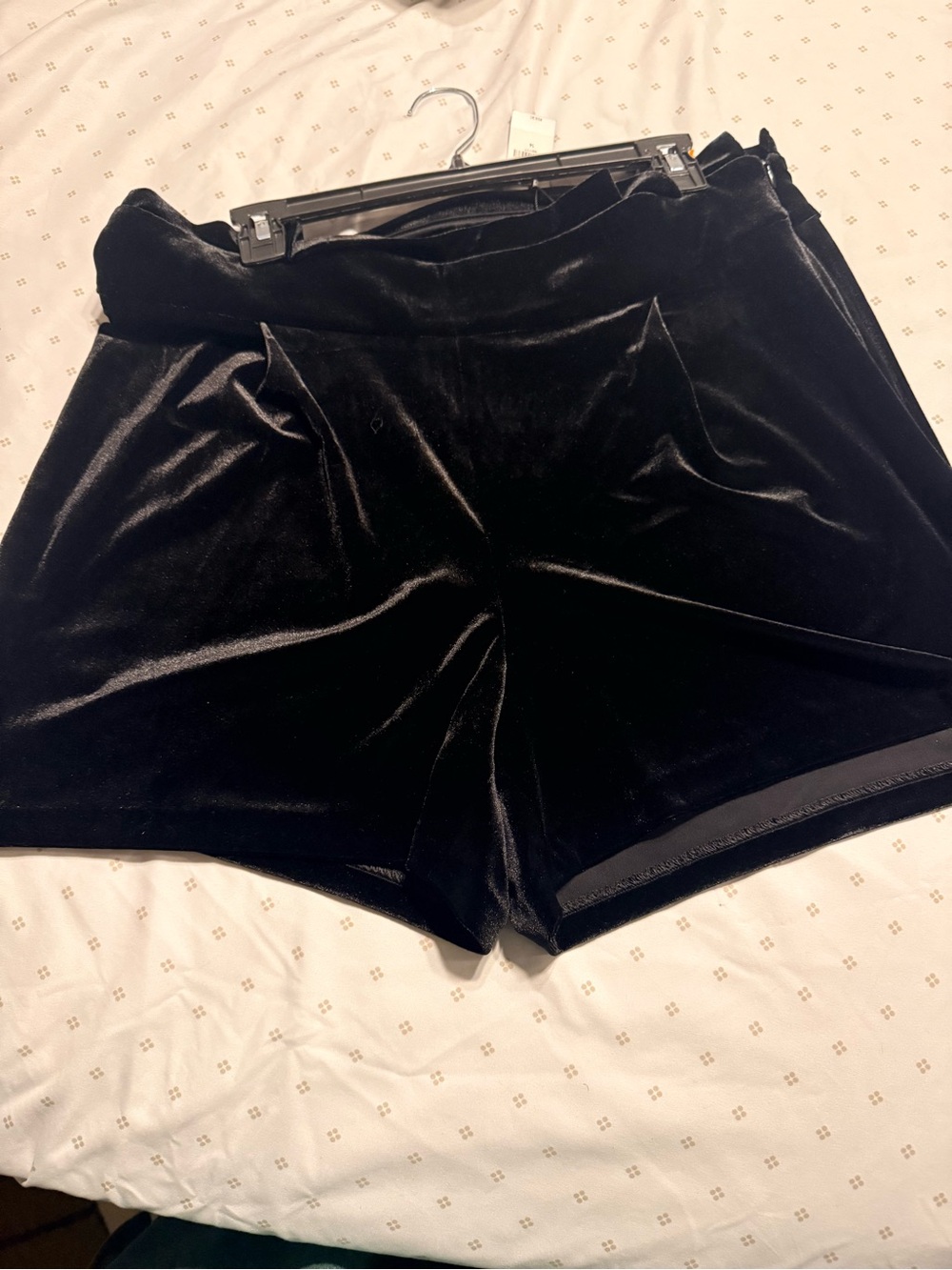 Express Black Velvet High-Waist Shorts